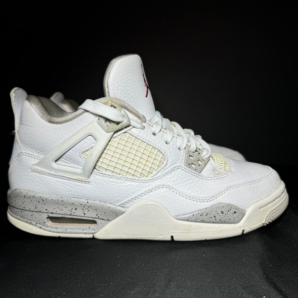 Size 7 - Nike Air Jordan 4 Retro GS White Oreo Men's Shoes